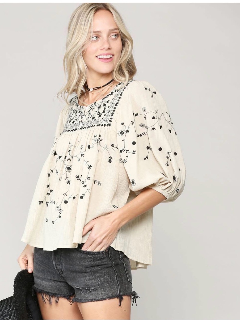 Kye Mi embroidered top size medium